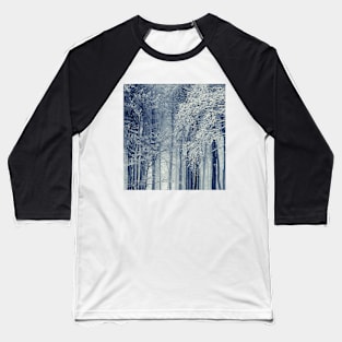 Forest Covered In A Snow, Scandinavian, Nordic, Nature Photography Baseball T-Shirt